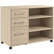 Storage Cabinet, Mobile, 39.68"x19.6"x29.96", Natural Elm