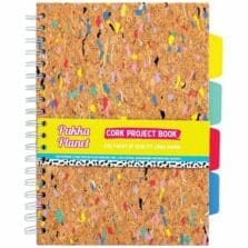 Notebook, 4Sub, RecycledPaper, Wire, Dividers, B5, 200Pg, Cork/MI