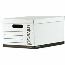 Basic-Duty Economy Record Storage Boxes, Letter/Legal Files, 12" x 15" x 10", White, 10/Carton