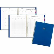 Planner, Wkly/Mthly, 13 Mths, Jan-Jan, 8-1/2"x11" Pg Size, Blue