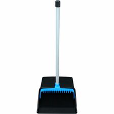 Dustpan, Straight/Locking Handle, PVC, 11-1/2" Opening, BE/BK