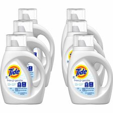 Laundry Detergent, Free&Clear, Liquid, Tide, 42oz, 6/CT, CL