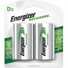 Nimh Rechargeable D Batteries, 1.2 V, 2/pack