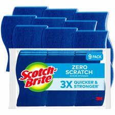 Scrub Sponges, Non-scratch, 4-1/4"x2-3/4"x3/4", 9/PK, 5PK/CT, BE
