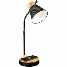 Table Lamp, LED, Wireless Charging, CRI 97, Adjustable Shade, BK