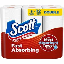 Paper Towels, Double Roll, 150 Shts/RL, 6RL/PK, 4PK/CT, White