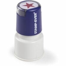Stamp, Round, Pre-Inked, "Star", 3/4" Dia, Red