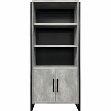 Bookcase, LowerDoors, 36"x12"x78", Concrete