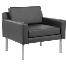 Lounge Chair, Antimicrobial, Vinyl, Steel Legs, BK