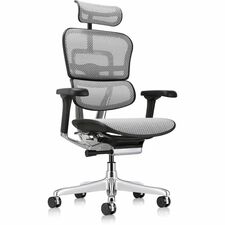 Chair, All Mesh, w/Headrest, 26.18"x26.57"x44.69-51.18", GY