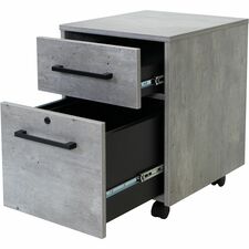 Pedestal, w/FileDrawer/UtilityDrawer, 18"x12"x26", Concrete