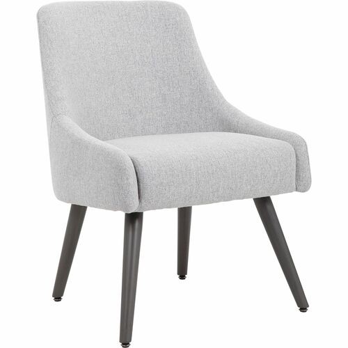 Guest Chair, Poly-Linen, Curved Back, Foam Seat, Metal Legs, GY