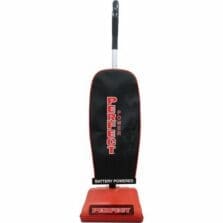 Upright Vacuum, Battery, 12" Path, HEPA Bag, BK/RD