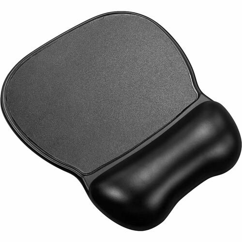 Wrist Rest/Mousepad, Gel, PU Leather, 9-1/2"x8-1/2"x1", Black