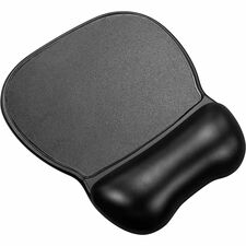 Wrist Rest/Mousepad, Gel, PU Leather, 9-1/2"x8-1/2"x1", Black