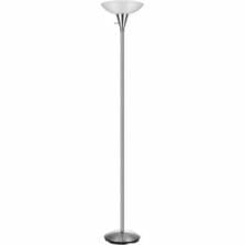 Lamp, Floor, Frosted Shade, 10W LED Bulb, 70-1/2", Silver