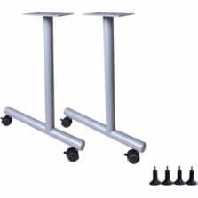 Base, C-Leg, f/Invent Table, 5"x22"x28.5", Silver