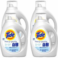 Laundry Detergent, Liquid, Tide Free&Gentle, 84 oz, 4/CT