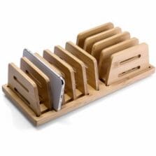 File Sorter, Bamboo, 9 Adj Slots, Small, 13"x5.9"x3.8", Natl