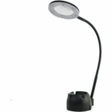 Lamp, w/Magnifier, USB port, LED, 3-Watt, 15-3/4"H, BK
