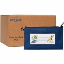 Pouch,Pencils, Zipper, 9.5"x2"x5.5", 25/CT, Blue
