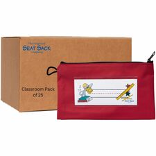 Pouch, f/Pencils, Zipper, 9.5"x2"x5.5", 25/CT, Red