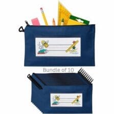 Pouch,Pencils, Zipper, 9.5"x2"x5.5", 10/CT, Blue