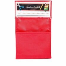 Pouch, Hand-e-Sack, Desk Storage, Adhesive, Red