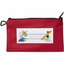 Pouch,Pencils, Zipper, 9.5"x2"x5.5", Red