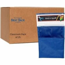 Pouch, Hand-e-Sack, Desk Storage, Adhesive, 25/CT, Blue