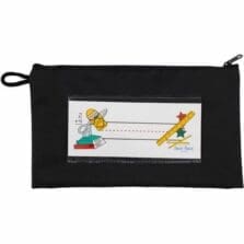 Pouch,Pencils, Zipper, 9.5"x2"x5.5", Black