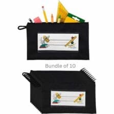 Pouch,Pencils, Zipper, 9.5"x2"x5.5", 10/CT, Black