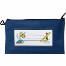 Pouch,Pencils, Zipper, 9.5"x2"x5.5", Blue