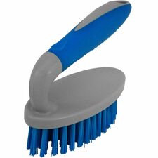 Scrub Brush, Ergo Handle, PET Bristles, 6/CT, Blue/Gray