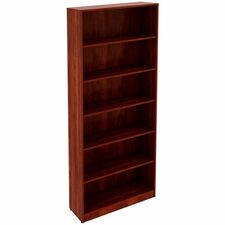 Bookcase, 6-Shelf, 5 Adj Shelves, 36"x12"x84", Cherry