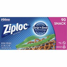 Snack Bags, GripnSeal, 6-1/2"x3-1/4", 90/BX, 12/CT, Clear