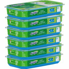 Swiffer Wet Cloths, Sweeper Refills, Disposable, 12/PK, 6PK/CT