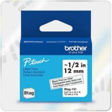 Label Tape, Btag, 0.47"x13.1', BlackonClear