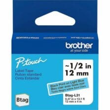 Label Tape, Btag, 0.47"x13.1', BlackonLight Blue
