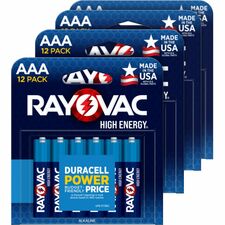 Batteries, AAA, Alkaline, High Energy, 12/PK, 4/CT, Blue