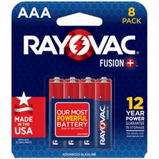 Batteries, AAA, Alkaline, Fusion, 8/PK, Blue/Red