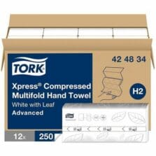 Hand Towels, 1-Ply, Disposable, Embossed, H2, MultiFold, Compressed, 3-Panel, Advanced-Quality, 8.3"x3.2", WE