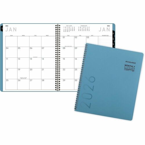 Contemporary Lite Monthly Planner, 11 x 9.5, Light Blue Cover, 12-Month (Jan to Dec): 2026