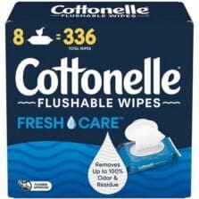 Wet Wipes, Adult, Flushable, Alcohol&ParabenFree, 42/PK, 8/BX, White