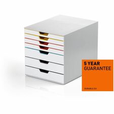 Organizer, 7-Drawer, Stackable, No-Slip, 11.5"Wx14"Dx11"H, White