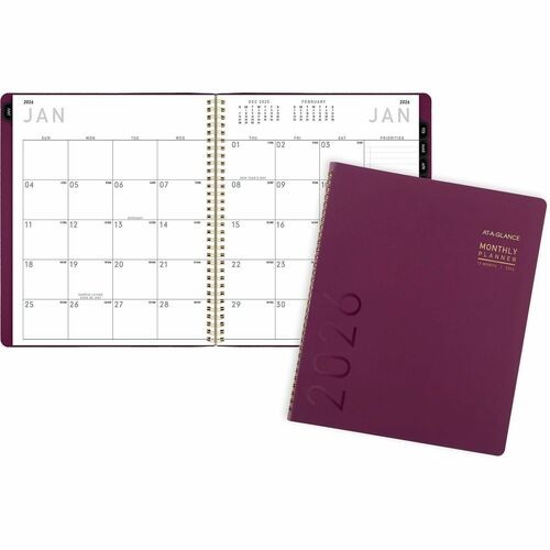 Contemporary Monthly Planner, 11.38 x 9.63, Purple Cover, 12-Month (Jan to Dec): 2026