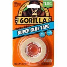 Tape, Double-Sided, Super Glue, Indoor&Outdoor, 5/8"x20', Clear