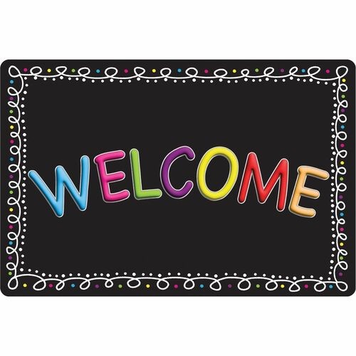 Mat, Welcome, Chalk Loops, 23-1/2"x15-1/2", MI