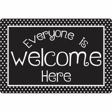 Mat, Everyone is Welcome Here, BK/WE Dots, 23-1/2"x15-1/2", MI