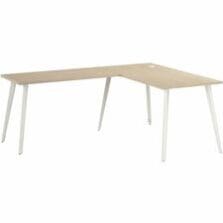 Desk, L-Shaped, w/Metal Legs, 60"x77"x30", Natural Elm